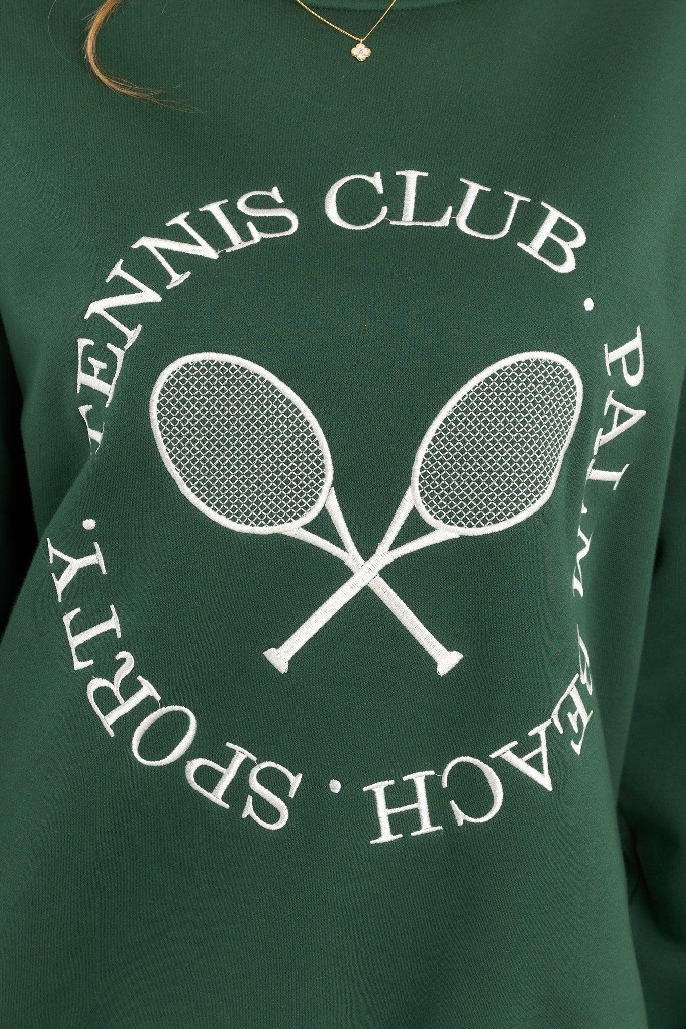 Your Serve Green Tennis Oversized Crewneck Sweatshirt Product Image