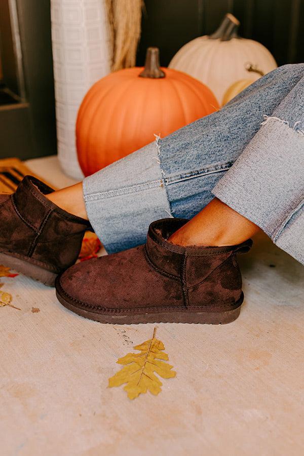 Away To The Alps Faux Suede Bootie in Chestnut Product Image