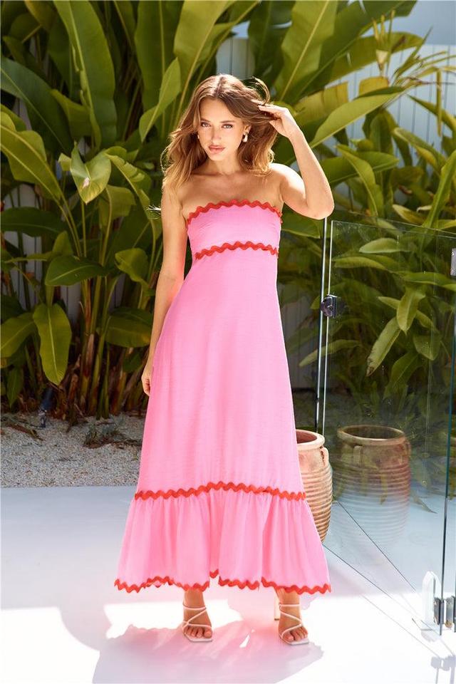 Kristina Strapless Maxi Dress Pink Product Image