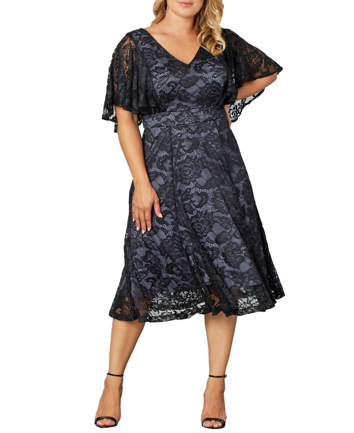 Kiyonna Camille Lace Midi Cocktail Dress Product Image