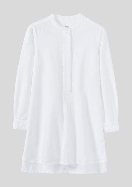 Elena Cotton Linen Tunic Shirt | Paper White product image