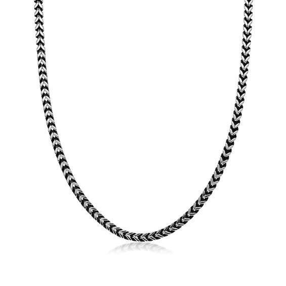 Men's 5.0mm Antique-Finish Foxtail Chain Necklace in Solid Stainless Steel - 22" Product Image