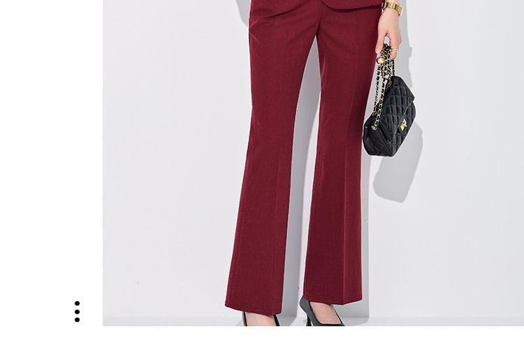 Lapel Collar Plain Double Breasted Blazer / Mid Rise Plain Dress Pants Product Image