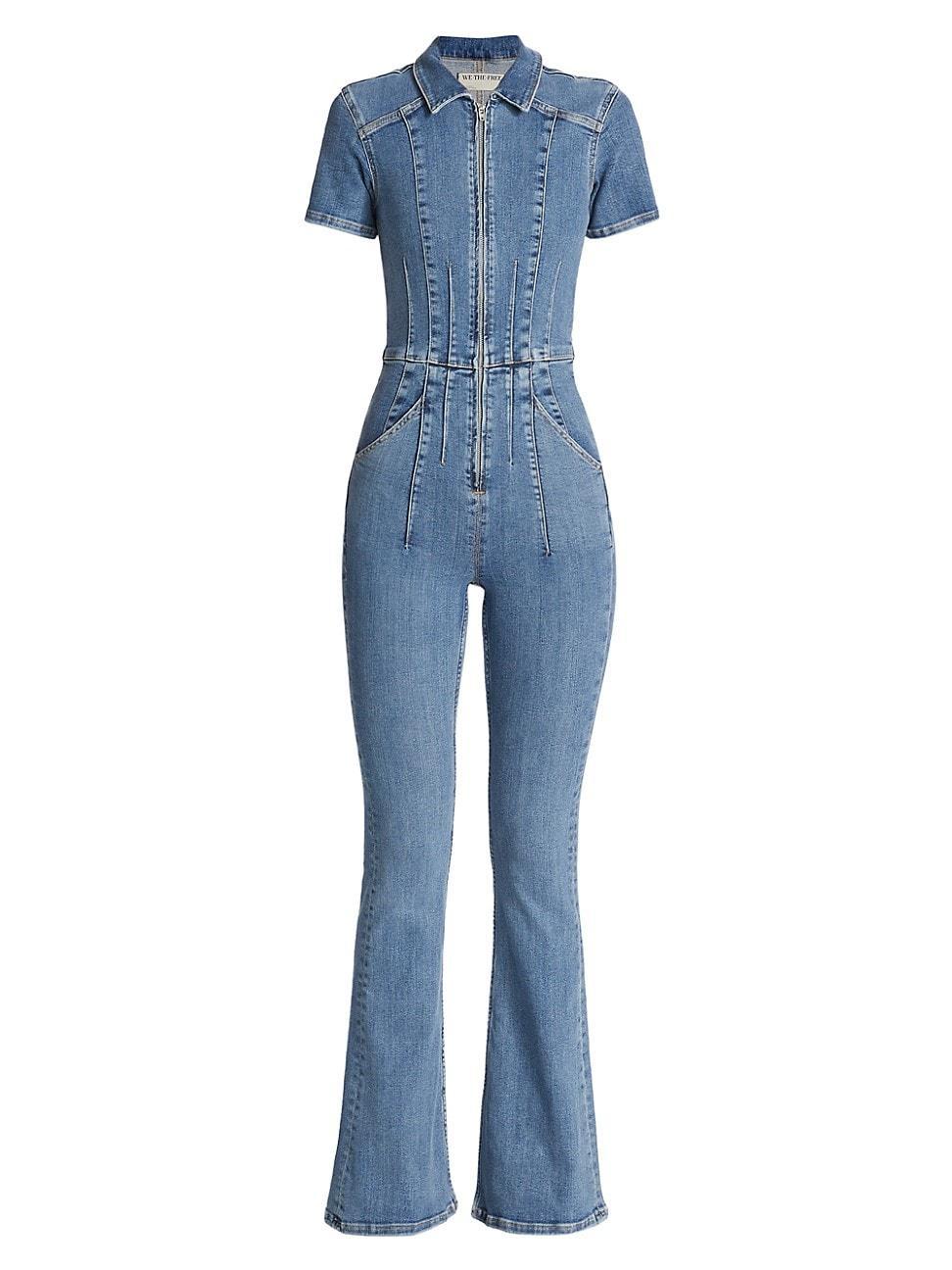 Free People Jayde Denim Flared Jumpsuit Product Image