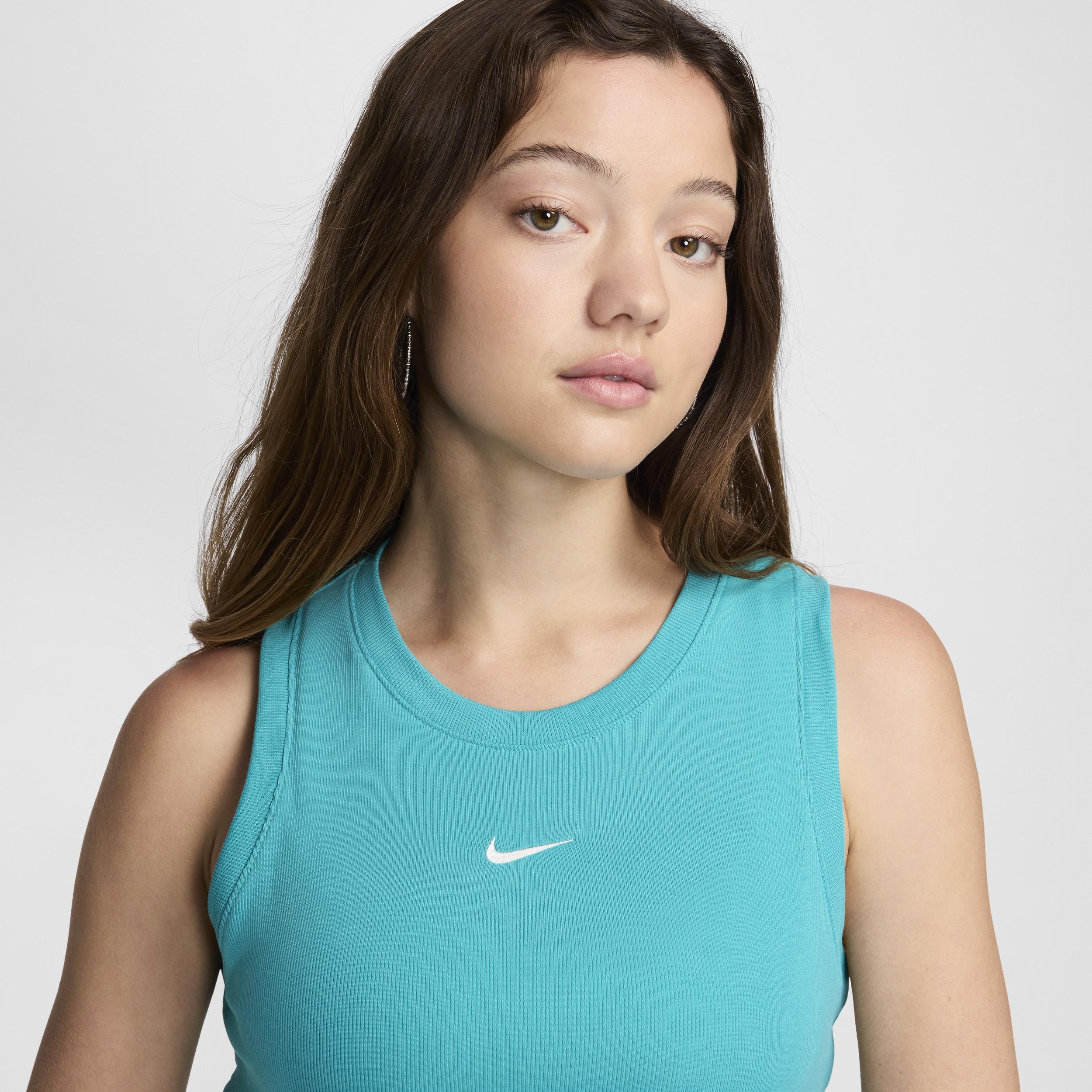 Nike Womens Essential Rib Crop Tank - Sail/Dusty Cactus Product Image