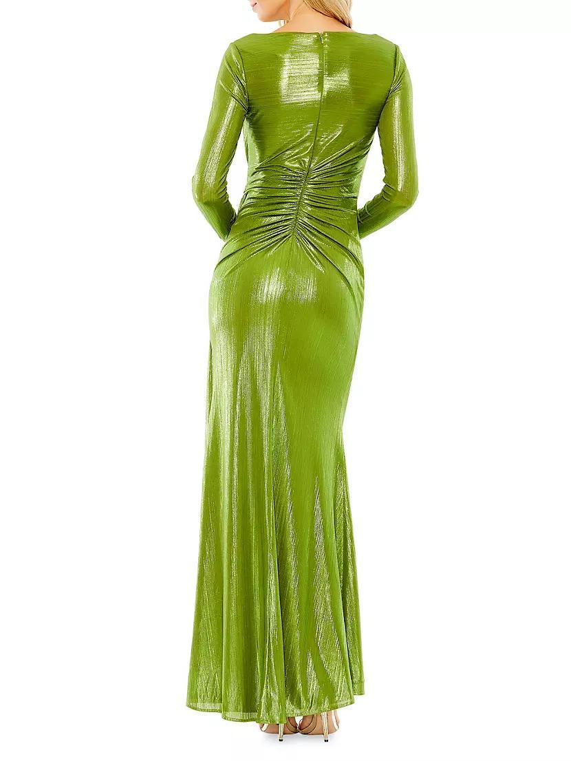 Draped Metallic Lamé Gown Product Image