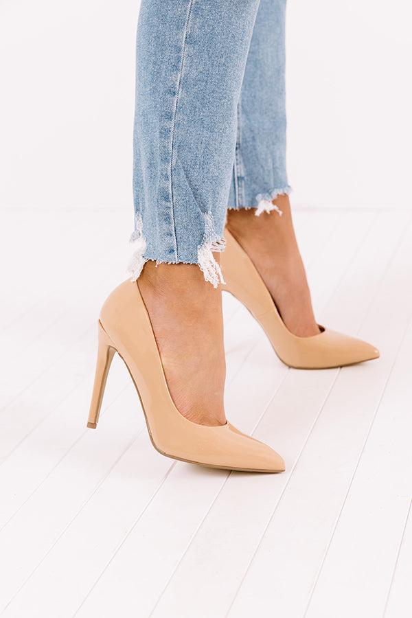 The Galilea Patent Heel In Iced Latte Product Image