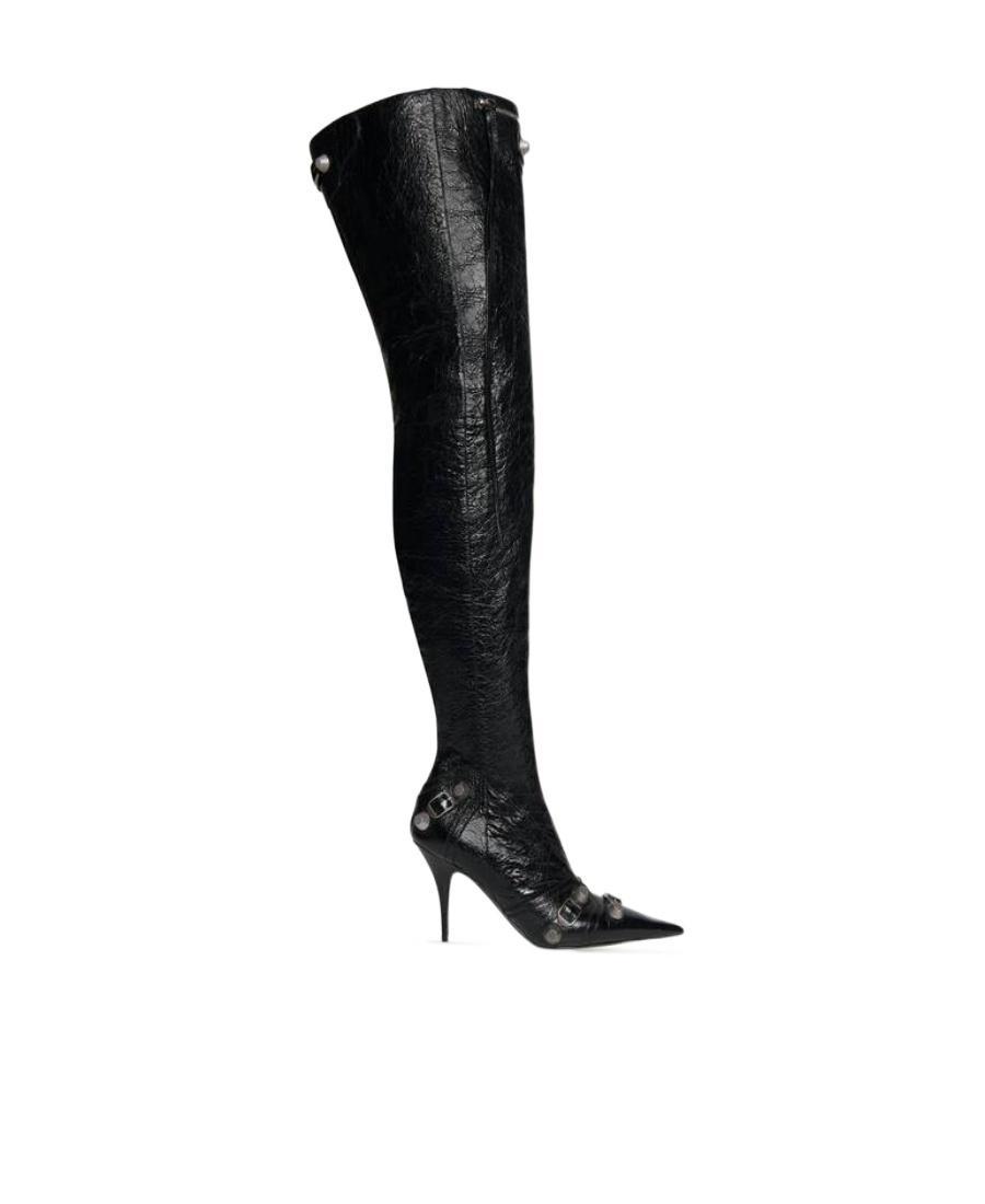 BALENCIAGA Cagole 90mm Over-the-knee Boots In Black Product Image