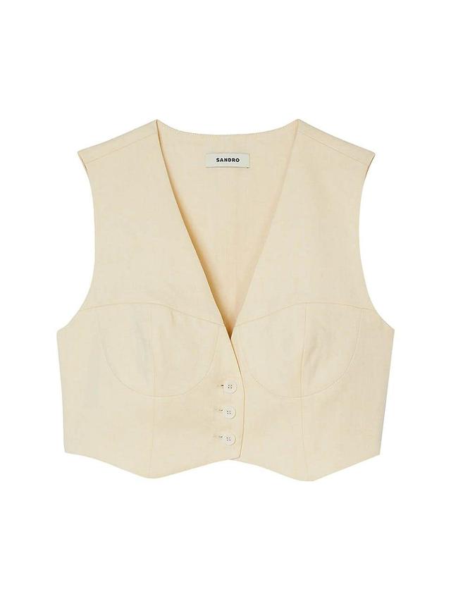 Womens Linen Blend Jacket Product Image