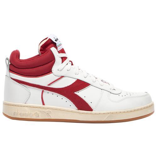 Diadora Mens Basket Mid - Basketball Shoes White/Red Product Image