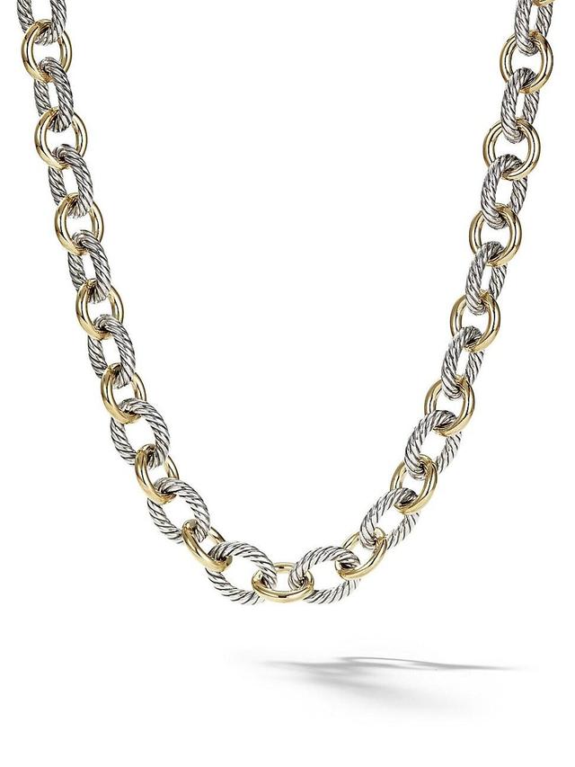 Womens Oval Link Chain Necklace with 18K Yellow Gold Product Image