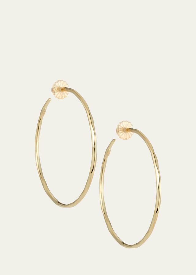 Womens Classico Medium 18K Yellow Gold Faceted Hoop Earrings Product Image