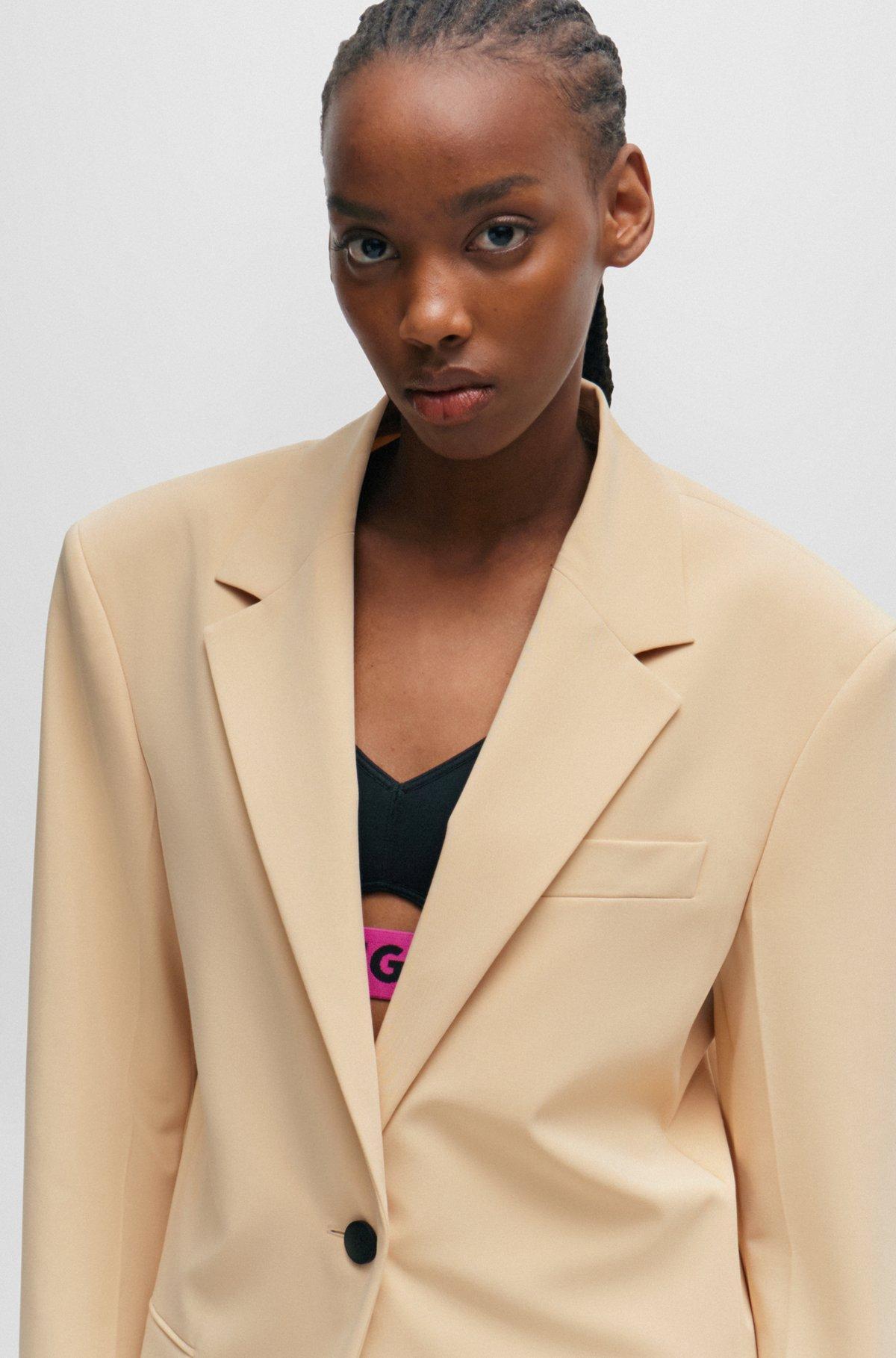 Oversize-fit jacket in stretch fabric with single button Product Image