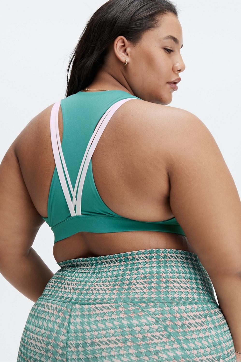 Fabletics Kessler Medium Impact Sports Bra Womens green plus Size 4X Product Image