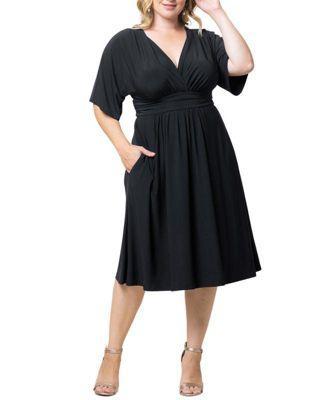 Plus Size Gia A-Line Midi Dress with Pockets Product Image