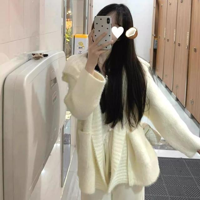 Plain Open Front Cardigan Product Image