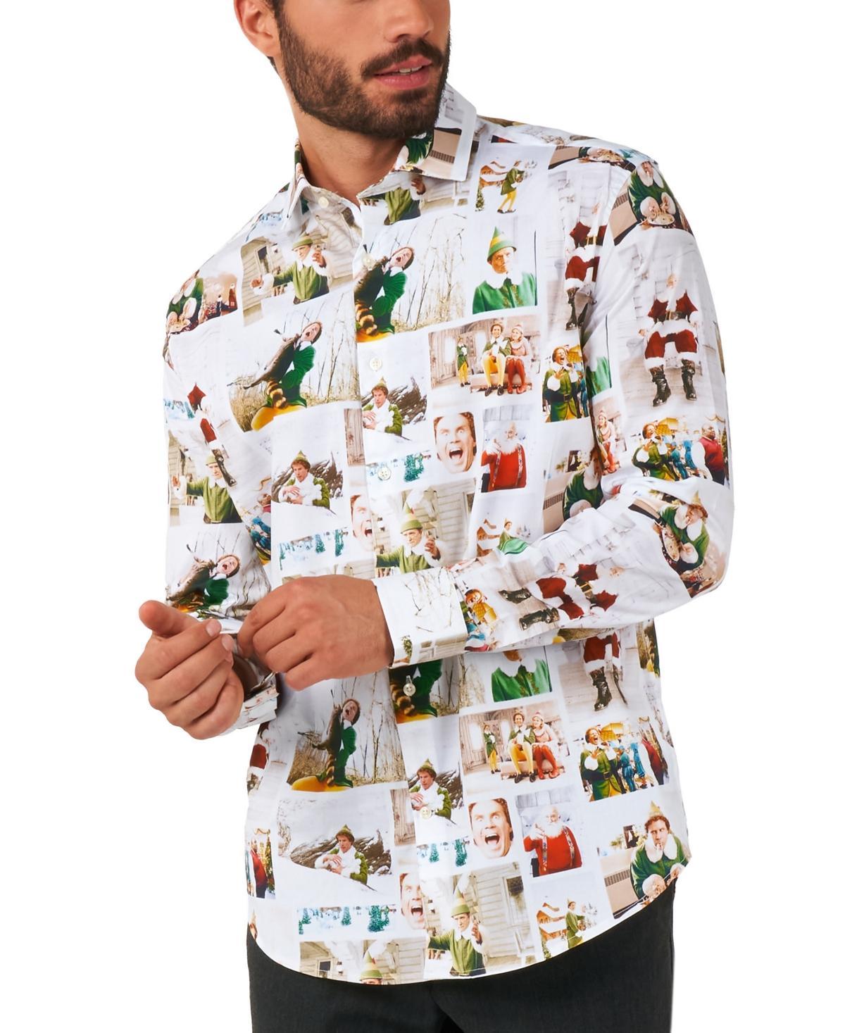 OpppSuits Mens Tailored-Fit Elf Holiday Printed Shirt Product Image