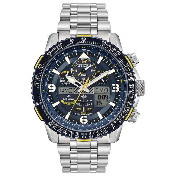 Men's Citizen Eco-DriveÂ® Promaster Blue Angels Skyhawk A-T Chronograph Watch with Blue Dial (Model: Jy8078-52L) Product Image