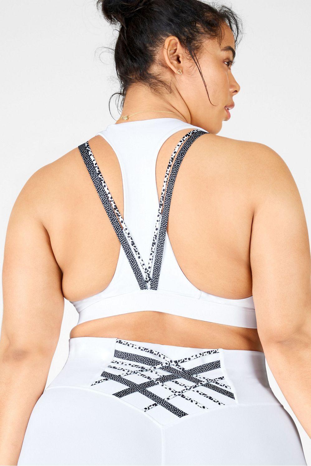 Fabletics Kessler Medium Impact Sports Bra Womens white plus Size 4X Product Image