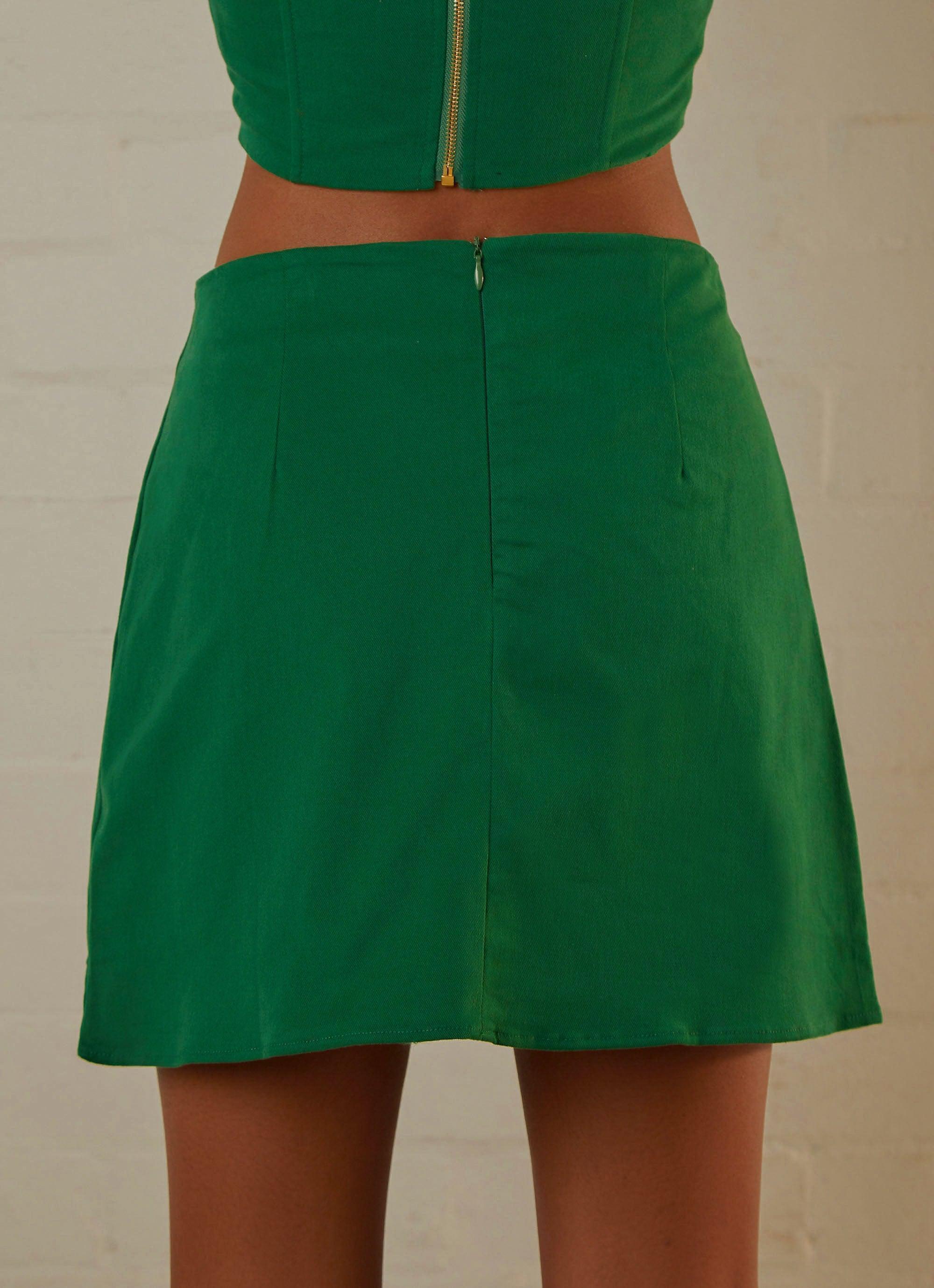 Rooftop Drinks Mini Skirt - Jade Green Product Image