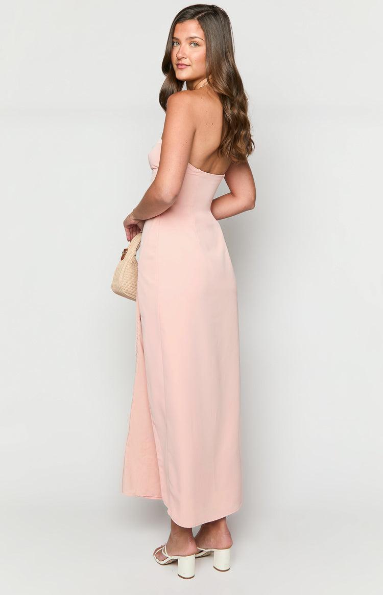 Lenora Pink Strapless Maxi Dress Product Image