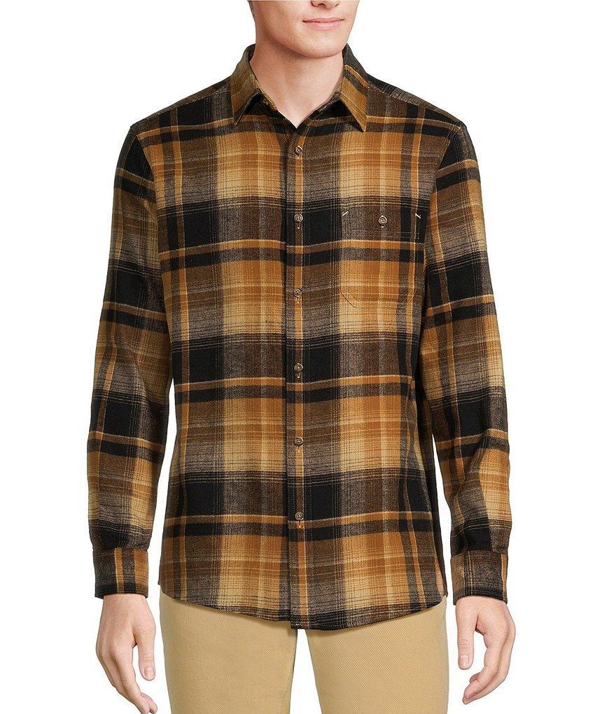 Rowm Long Sleeve Portuguese Flannel Ombre Plaid Shirt Product Image