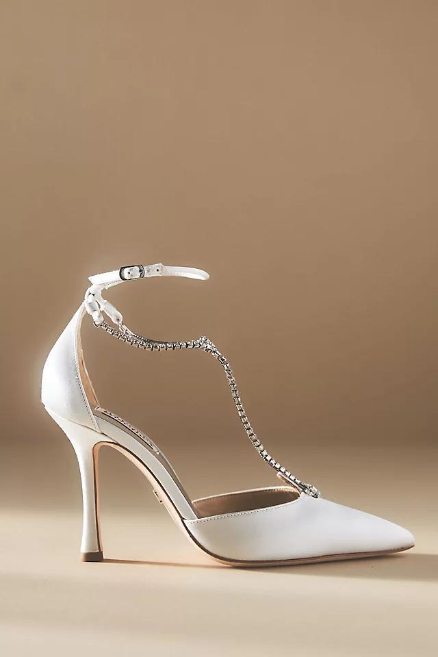 Badgley Mischka Zayna Crystal-Embellished T-Strap Heels Product Image