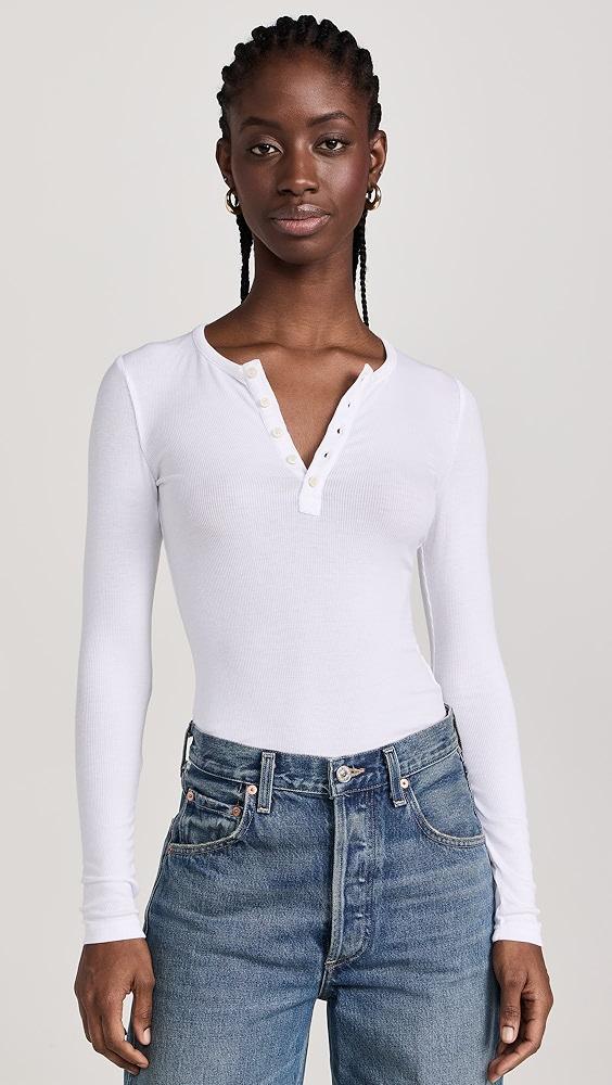 Favorite Daughter The Henley Ribbed Long Sleeve Tee | Shopbop product image