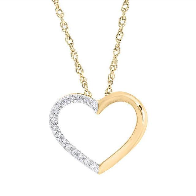 Irena Park 10K Gold 1/10 Carat T.W. Diamond Heart Pendant Necklace, Womens Product Image