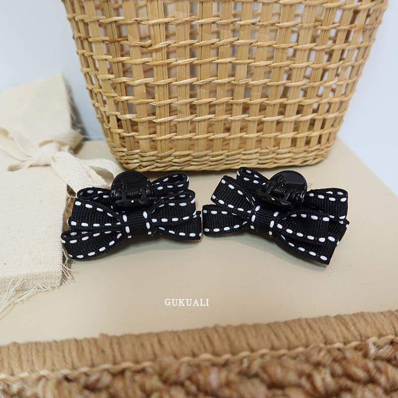 Dotted Bowknot Hair Clip Set Product Image