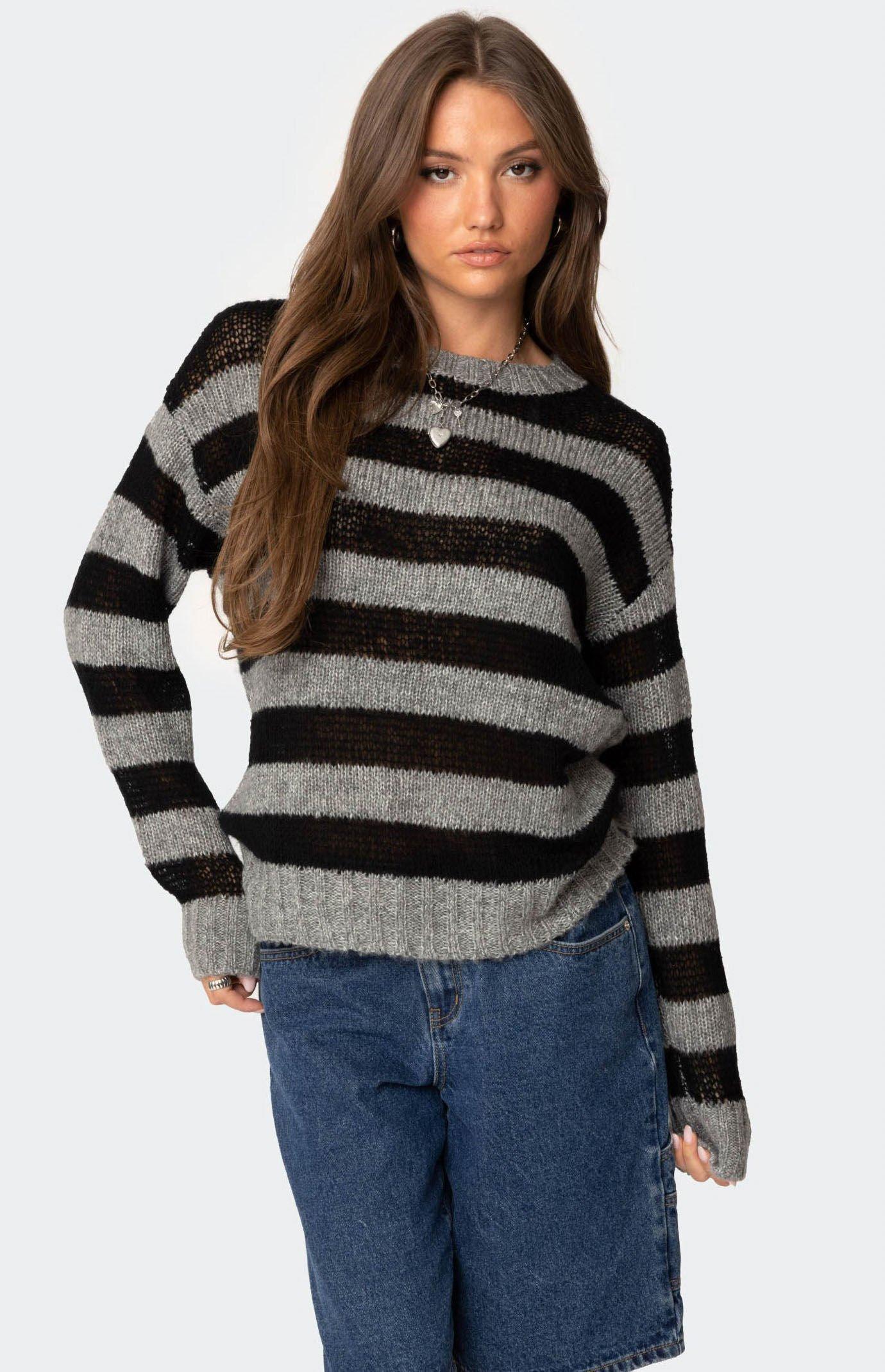 Edikted Women's Light Knit Striped Sweater - product image