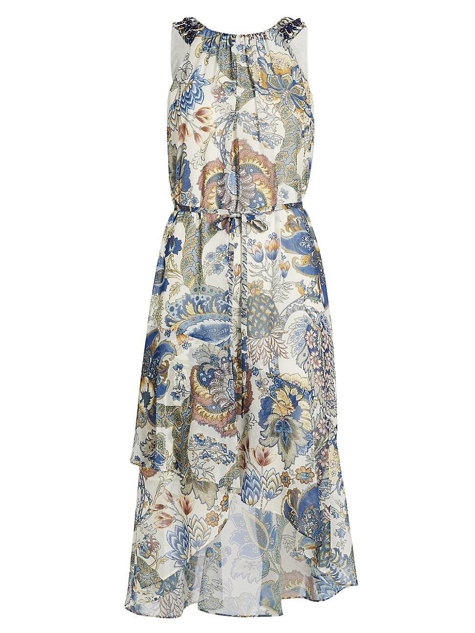 Womens Allison Anthos Print Chiffon Midi-Dress Product Image