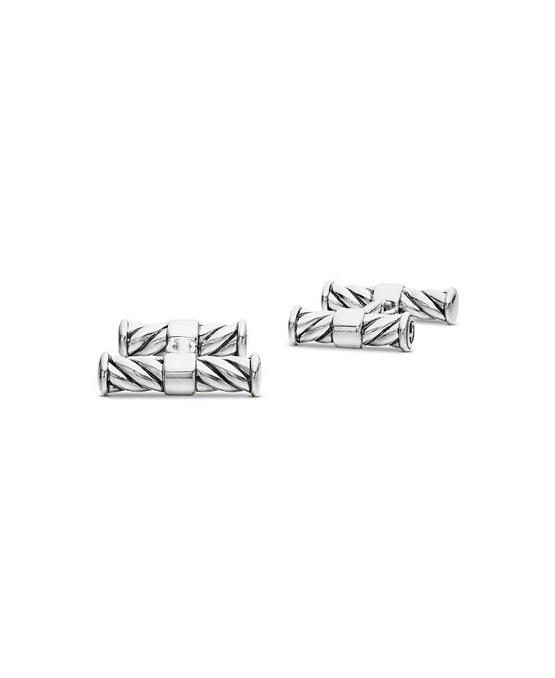 Mens Cable Collection Classic Sterling Silver Cuff Links Product Image