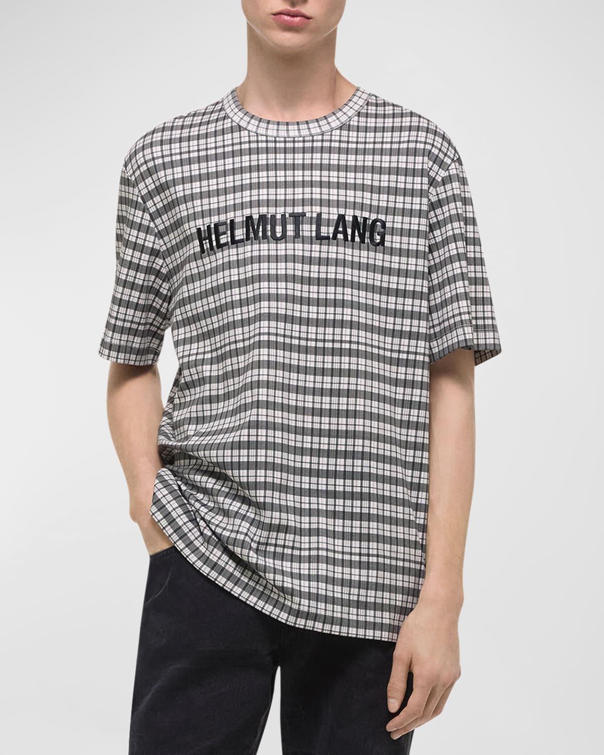 Men's Check T-Shirt with Embroidered Logo  Product Image