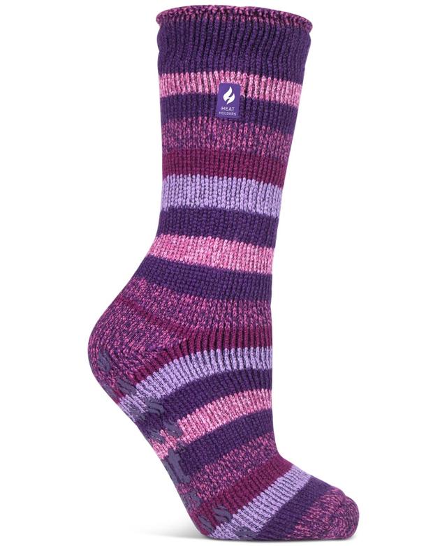 Heat Holders Womens Petunia Stripe Crew Slipper Socks Product Image