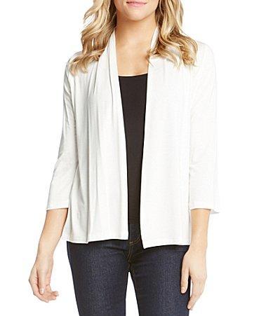 Karen Kane Molly Open Front 3/4 Sleeve Jersey Knit Cardigan Product Image