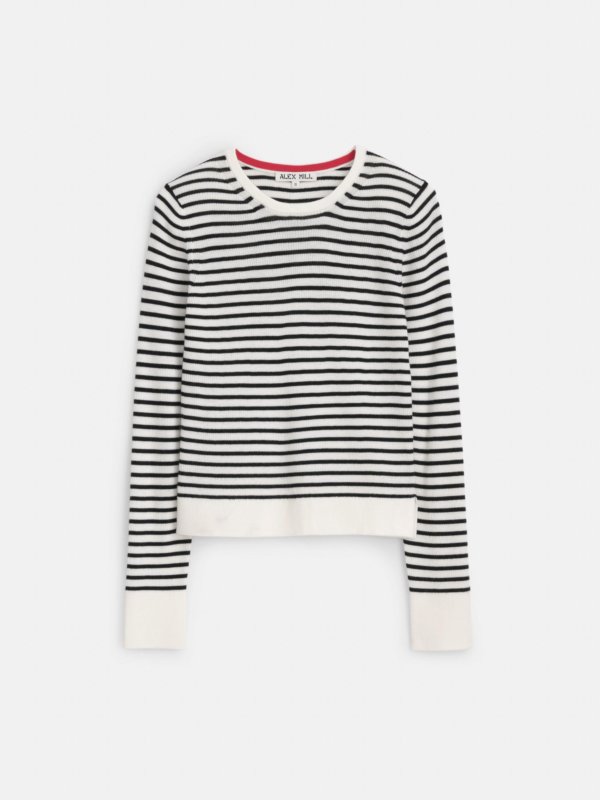 Ava Long-Sleeve Sweater Tee In Stripe Extra Fine Merino Female product image