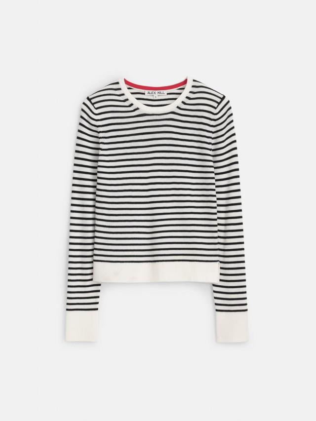 Ava Long-Sleeve Sweater Tee In Stripe Extra Fine Merino Female Product Image