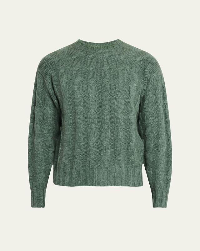 Mens Panama Cashmere Cable-Knit Crewneck Sweater Product Image