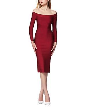 Herve Leger Icon Scoop Neck Midi Dress Product Image