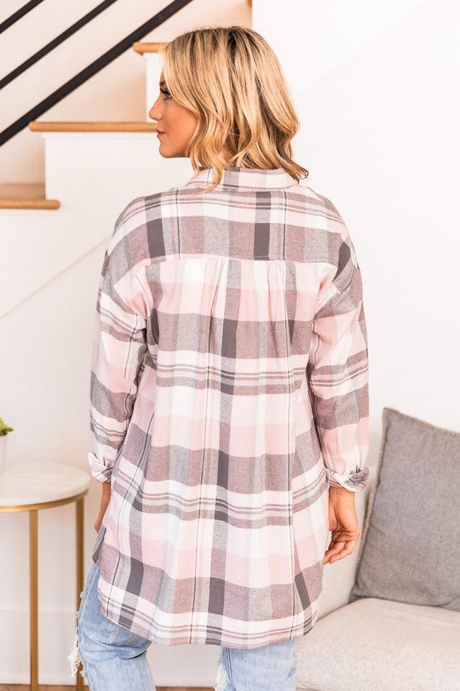 Adoring You Pink Plaid Blouse FINAL SALE Product Image