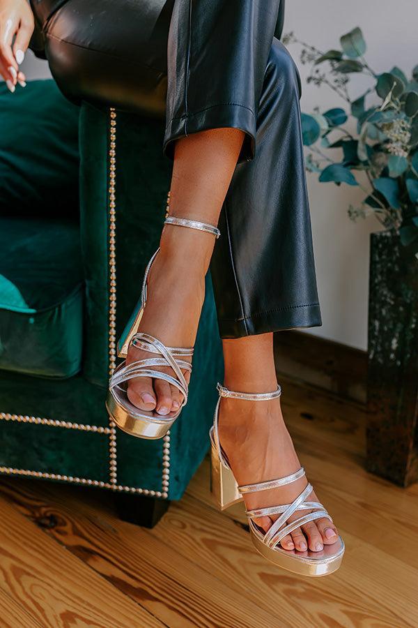 The Vesca Metallic Heel In Silver Product Image