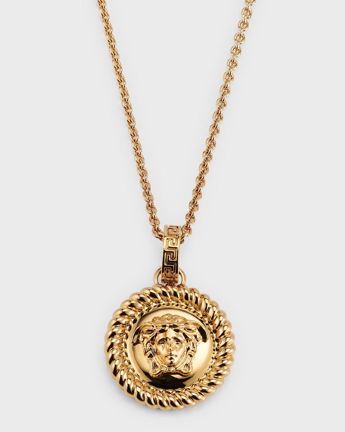 Versace Brass-Tone Metal Medusa Pendant Necklace Product Image