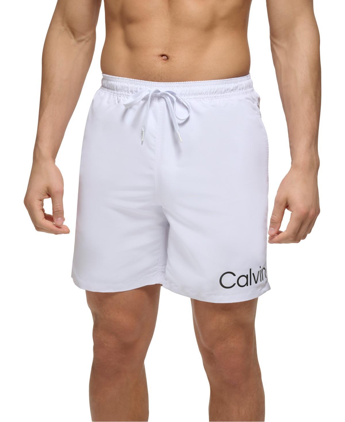 Calvin Klein Mens Logo 7 Volley Swim Trunks, Created for Macys Product Image