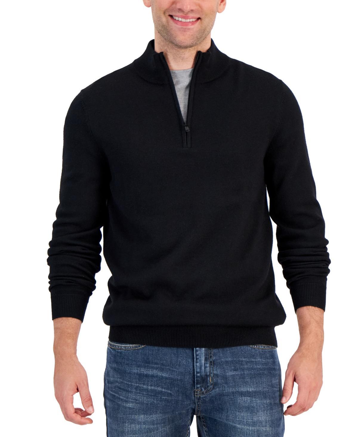 Alfani Mens Long-Sleeve Half-Zip Merino Sweater, Created for Macys Product Image