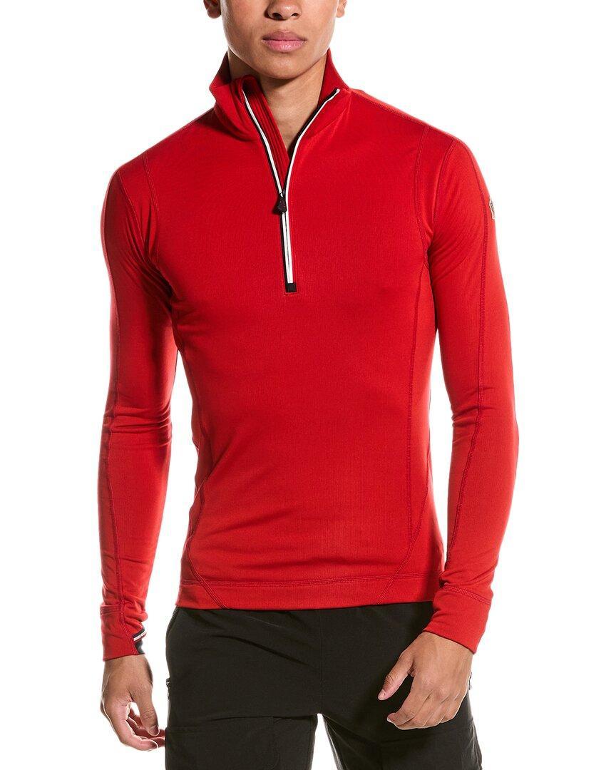 MONCLER Grenoble Mock Neck Quarter Zip Pullover In Red Product Image