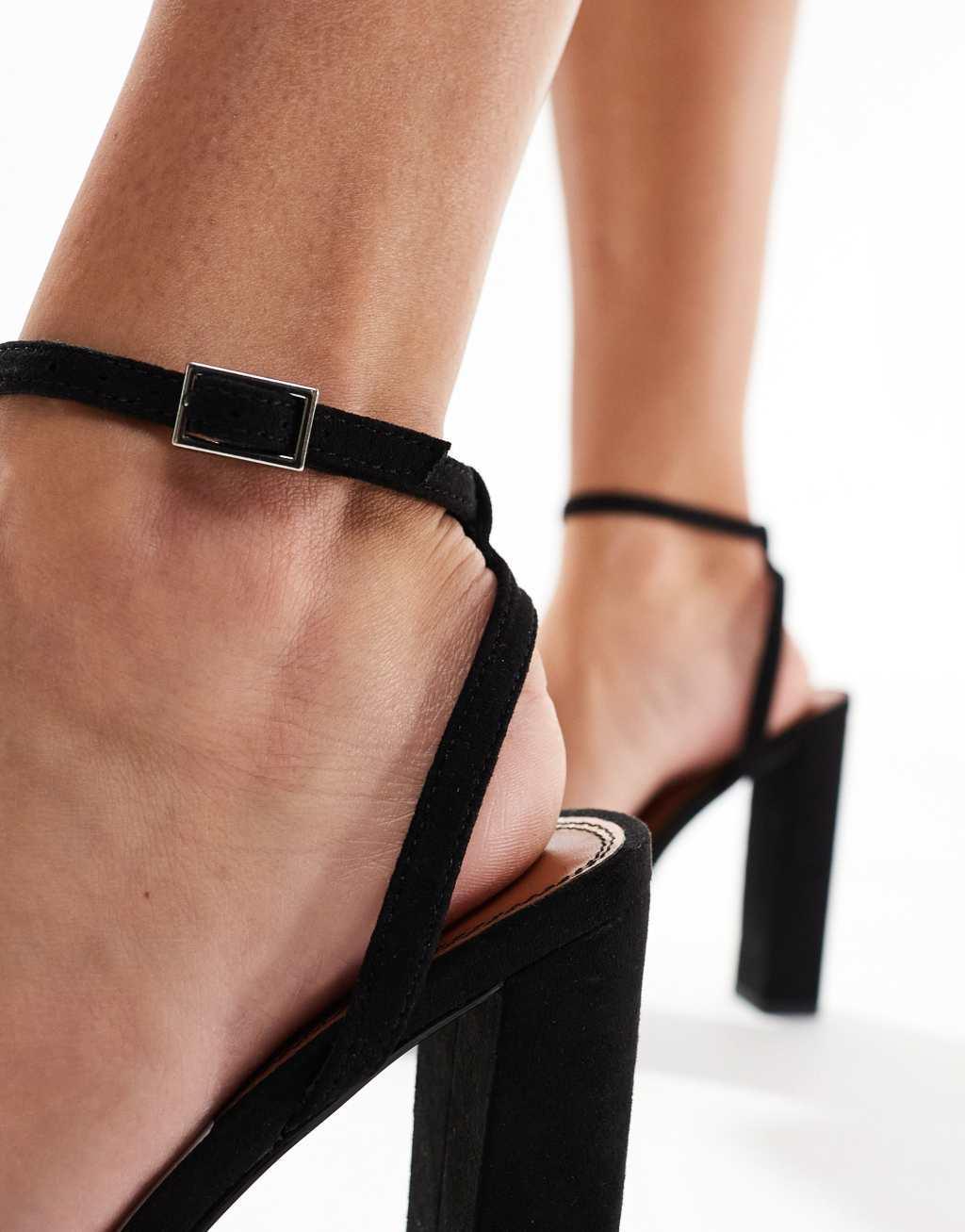 ASOS DESIGN Noun platform barely there block heel sandals Product Image