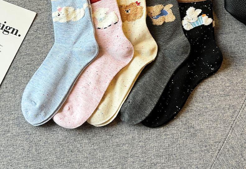 Set of 3 Pairs: Sheep Embroidered Socks Product Image