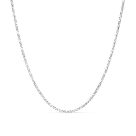 Men's 1.5mm Wheat Chain Necklace in 14K White Gold - 30" Product Image