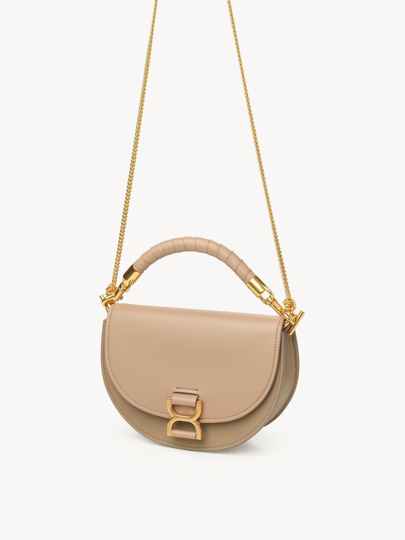 Marcie chain flap bag in grained leather Product Image